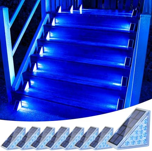 Solar Stair Lights 8 Pack, Solar Step Lights Outdoor Waterproof