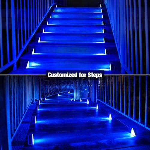 Solar Stair Lights 8 Pack, Solar Step Lights Outdoor Waterproof, alternate view 3