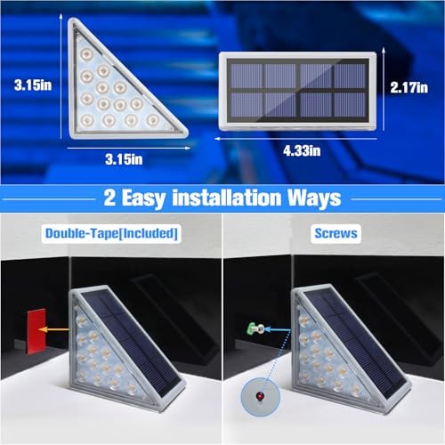 Solar Stair Lights 8 Pack, Solar Step Lights Outdoor Waterproof, alternate view 6