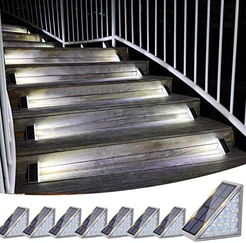Solar Stair Lights 8 Pack, Solar Step Lights Waterproof IP67