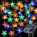 Solar String Flower Lights Outdoor 2 Pack 200 LED 80Ft Multi-Color Christmas Fairy Lights with 8 Lighting Modes