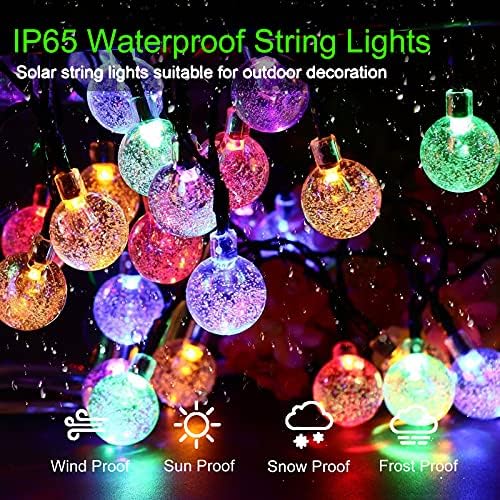 Solar String Lights Outdoor 100 Led 40 Feet Multi-Color Crystal Globe Lights with 8 Lighting Modes, Waterproof, alternate
