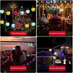 Solar String Lights Outdoor 100 Led 40 Feet Multi-Color Crystal Globe Lights with 8 Lighting Modes, Waterproof, alternate