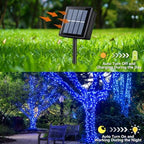 Solar String Lights Outdoor Waterproof, 2 Packs Each 33ft 100 LED Blue Lights, 8 Modes Twinkle Light for, alternate view 2