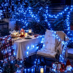Solar String Lights Outdoor Waterproof, 2 Packs Each 33ft 100 LED Blue Lights, 8 Modes Twinkle Light for, alternate view 3