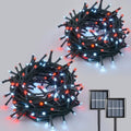 Solar String Lights Outdoor Waterproof, 2 Packs Each 33ft 100 LED Lights, 8 Modes Twinkle Light for Christmas