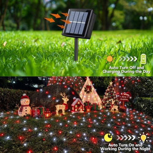 Solar String Lights Outdoor Waterproof, 2 Packs Each 33ft 100 LED Lights, 8 Modes Twinkle Light for Christmas, alternate view