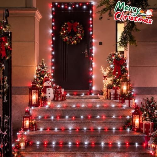 Solar String Lights Outdoor Waterproof, 2 Packs Each 33ft 100 LED Lights, 8 Modes Twinkle Light for Christmas, alternate view