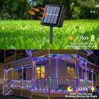 Solar String Lights Outdoor Waterproof, 2 Packs Each 33ft 100 LED Multicolor Lights, 8 Modes Twinkle Light for, alternate