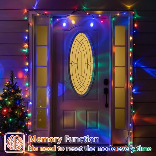 Solar String Lights Outdoor Waterproof, 2 Packs Each 33ft 100 LED Multicolor Lights, 8 Modes Twinkle Light for, alternate