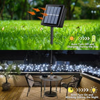 Solar String Lights Outdoor Waterproof, 2 Packs Each 33ft 100 LED White Lights, 8 Modes Twinkle Light for, alternate view 3
