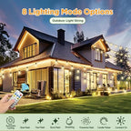 Solar String Lights Outdoor Waterproof with Remote & Timer, LED Shatterproof ST38 Bulbs, USB & Solar Powered, alternate view