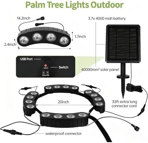 Solar Tree Lights, Upgraded High Lumen Solar Tree Spot Lights, alternate view 3