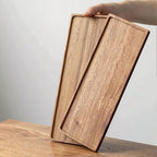 Solid Acacia Wood Serving Trays - 14" x 5.5" Rectangular Wooden Platters for Food, Charcuterie Boards, Cheese, alternate view