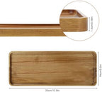 Solid Acacia Wood Serving Trays - 14" x 5.5" Rectangular Wooden Platters for Food, Charcuterie Boards, Cheese, alternate view
