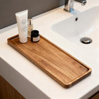 Solid Acacia Wood Serving Trays - 14" x 5.5" Rectangular Wooden Platters for Food, Charcuterie Boards, Cheese, alternate view