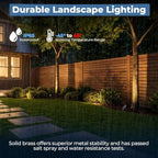 Solid Brass Landscape Lighting, 12V Heavy Duty Low Voltage Landscape Spotlights, LED Spot Lights for Outdoor, alternate view