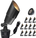 Solid Brass Landscape Spotlight 12-Pack with 5W LED MR16(101B-Black)