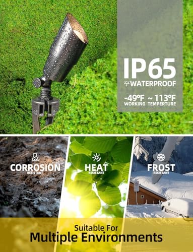 Solid Brass Landscape Spotlight 12-Pack with 5W LED MR16(101B-Black), alternate view 5