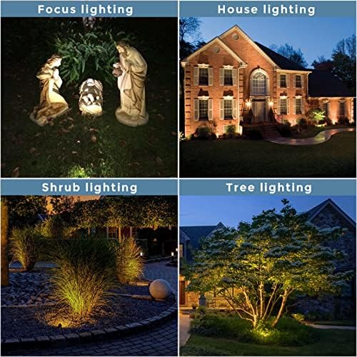Solid Brass Outdoor Landscape Spotlights, 12V Heavy Duty Low Voltage LED Spot Light Waterproof for Garden and, alternate view