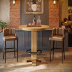 Solid Wood Round Bar Table, 37.4-Inch Bar Height, Bistro Pub Table, alternate view 4