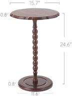 Solid Wood Round Side Table, Small Drink Table, Pedestal Side Table, alternate view 2