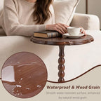 Solid Wood Round Side Table, Small Drink Table, Pedestal Side Table, alternate view 5