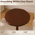 Solid Wood Round Side Table, Small Drink Table, Pedestal Side Table, alternate view 6