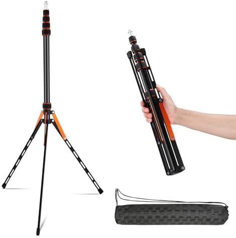 Soopho Portable Photography Light Stand Adjustable 7ft Aluminum Light Tripod Stand with 180° Reversible Leg