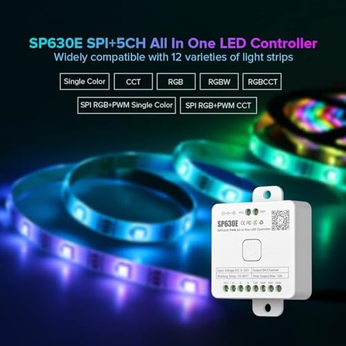 SP630E 12-in-1 Bluetooth LED Controller with Mic, DC5V/12V/24V, alternate view 2