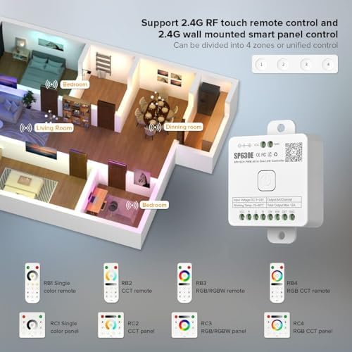 SP630E 12-in-1 Bluetooth LED Controller with Mic, DC5V/12V/24V, alternate view 3