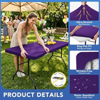 Spandex 6ft Table Cover Fitted-Elastic Outdoor Picnic Table Cloths, alternate view 2