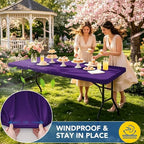 Spandex 6ft Table Cover Fitted-Elastic Outdoor Picnic Table Cloths, alternate view 3