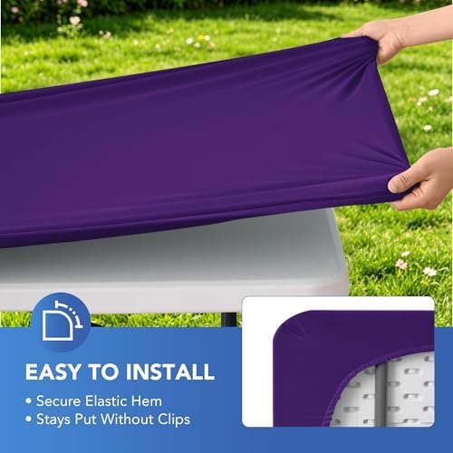 Spandex 6ft Table Cover Fitted-Elastic Outdoor Picnic Table Cloths, alternate view 4