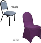 Spandex Banquet Chair Cover - Eggplant, Wedding Slip Covers, Premium Quality Chair Cover, alternate view 6
