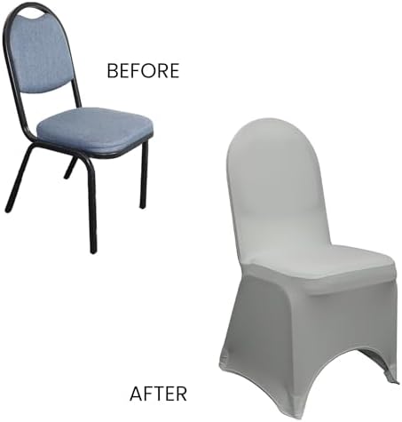 Spandex Banquet Chair Cover - Gray, Wedding Slip Covers, Premium Quality Chair Cover in Gray, alternate view 6