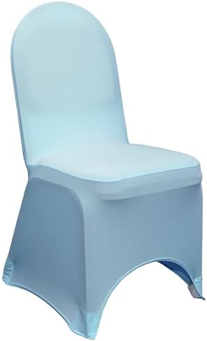 Spandex Banquet Chair Cover - Light Blue, Stretch Fitted Banquet Upholstered Chair Seat Cushion Cover, Removable