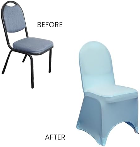 Spandex Banquet Chair Cover - Light Blue, Stretch Fitted Banquet Upholstered Chair Seat Cushion Cover, Removable, alternate