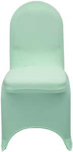 Spandex Banquet Chair Cover - Mint, Stretch Fitted Banquet Upholstered Chair Seat Cushion Cover, Removable, alternate view 4