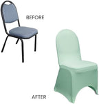 Spandex Banquet Chair Cover - Mint, Stretch Fitted Banquet Upholstered Chair Seat Cushion Cover, Removable, alternate view 6