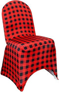 Spandex Banquet Chair Cover, Red Buffalo Plaid