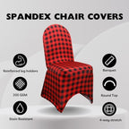 Spandex Banquet Chair Cover, Red Buffalo Plaid, alternate view 3
