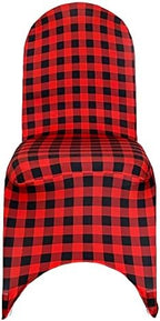Spandex Banquet Chair Cover, Red Buffalo Plaid, alternate view 4