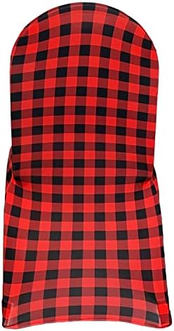 Spandex Banquet Chair Cover, Red Buffalo Plaid, alternate view 6