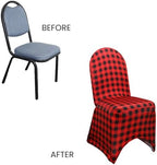 Spandex Banquet Chair Cover, Red Buffalo Plaid, alternate view 7