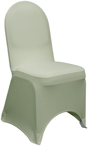 Spandex Banquet Chair Cover - Sage, Stretch Fitted Banquet Upholstered Chair Seat Cushion Cover, Removable