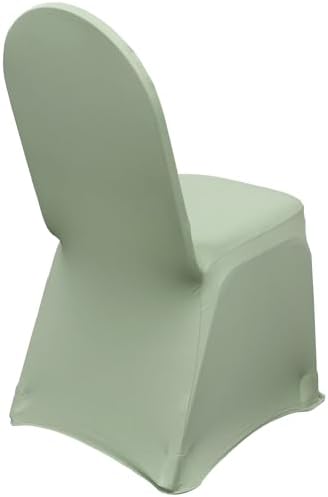 Spandex Banquet Chair Cover - Sage, Stretch Fitted Banquet Upholstered Chair Seat Cushion Cover, Removable, alternate view 4