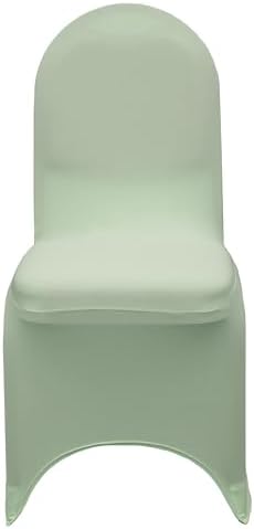 Spandex Banquet Chair Cover - Sage, Stretch Fitted Banquet Upholstered Chair Seat Cushion Cover, Removable, alternate view 5