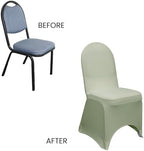 Spandex Banquet Chair Cover - Sage, Stretch Fitted Banquet Upholstered Chair Seat Cushion Cover, Removable, alternate view 6