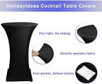 Spandex Black Cocktail Table Covers for 30-32 Inch High Top Pub 2 Pack, alternate view 5